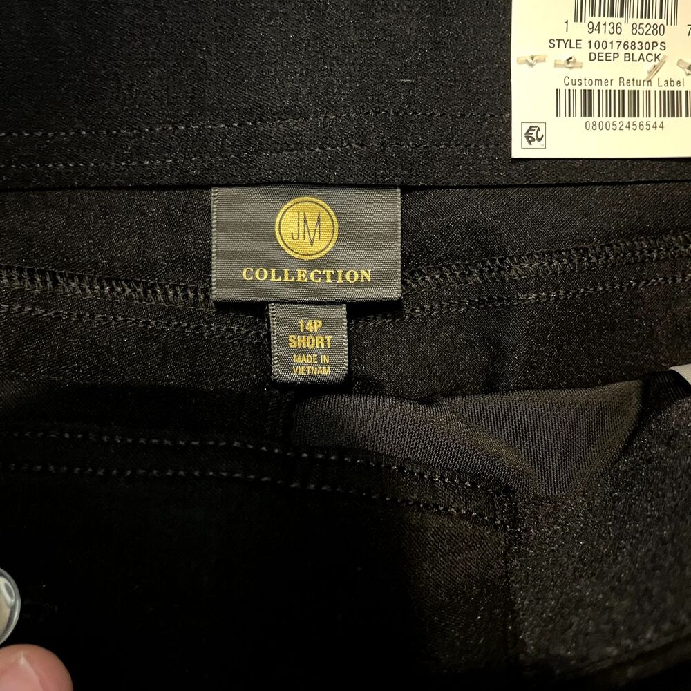 JM Collection Pull‑On Pants Women’s 14P Black Slim Leg Stretch Comfort NWT - Picture 3 of 14
